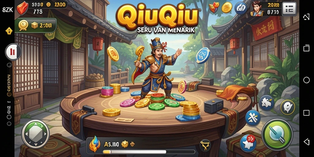 Gameplay QiuQiu yang seru dan penuh strategi.
