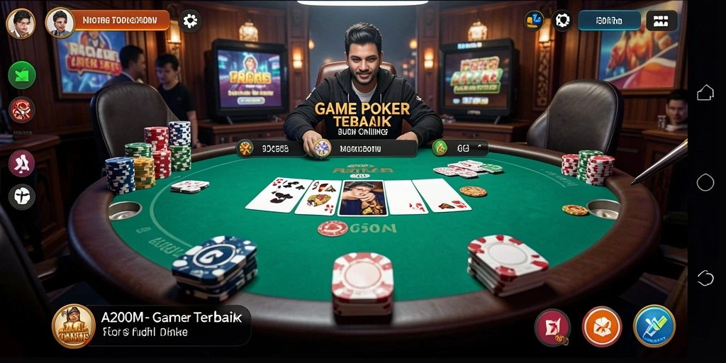 Tampilan gameplay A200M yang mendebarkan dalam permainan poker.