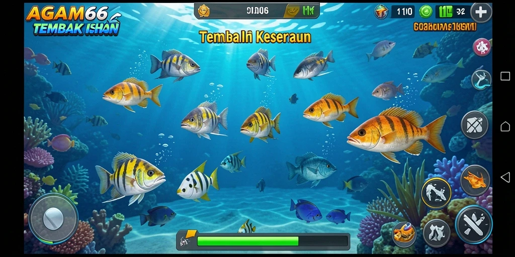 Tampilan gameplay seru saat menangkap ikan dalam AGAM66.
