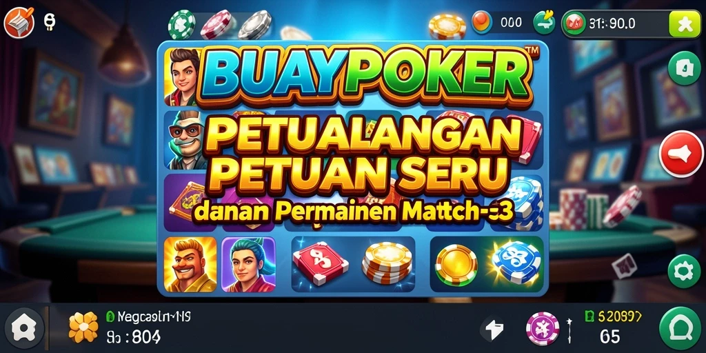 Tampilan gameplay menarik dalam BUAYAPOKER Match-3.