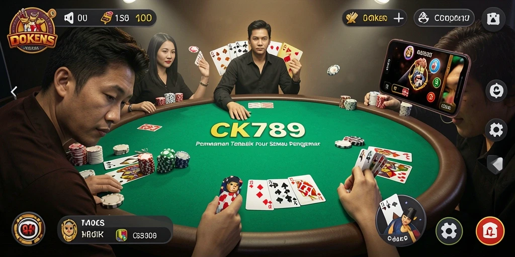 Tampilan gameplay CK789 dengan aksi permainan Poker yang menegangkan.