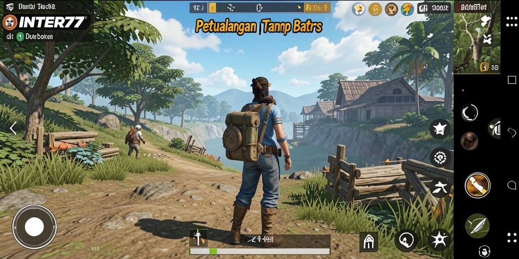Screenshot INTER77 menampilkan gameplay Open World yang dinamis.