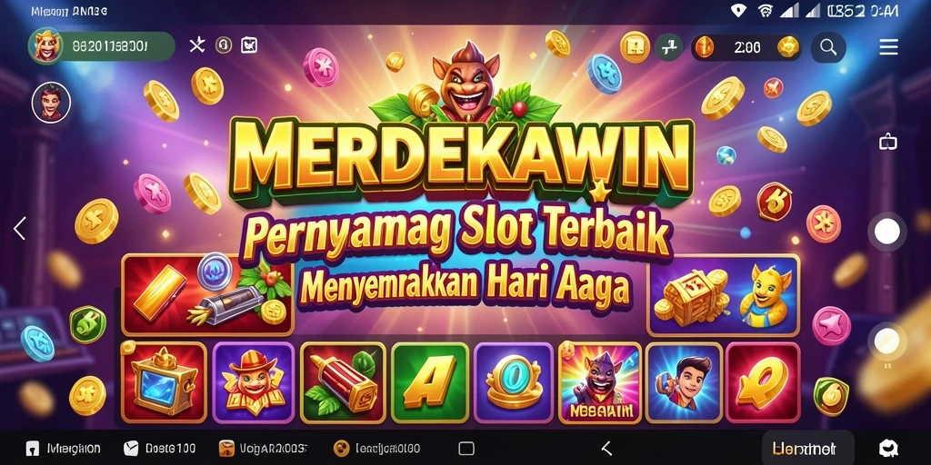Screenshot gameplay <strong>MERDEKAWIN</strong> yang menampilkan keseruan slot.