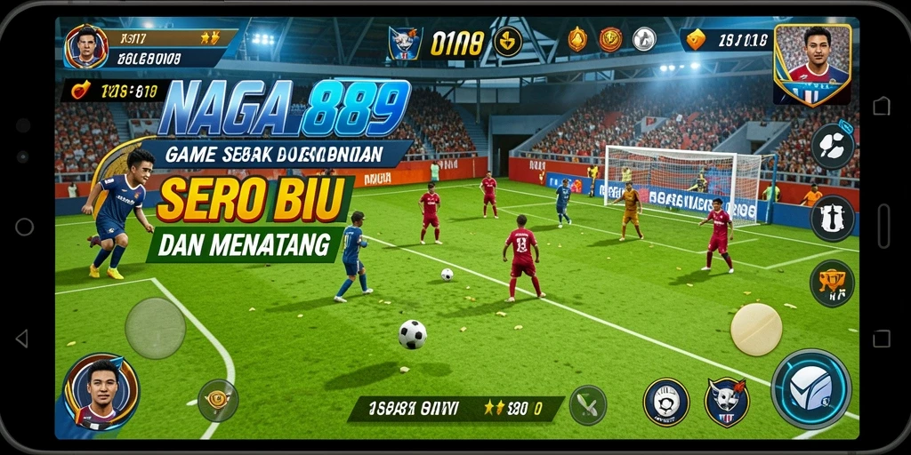 Tampilan gameplay NAGA889 yang menegangkan dalam pertandingan sepak bola.