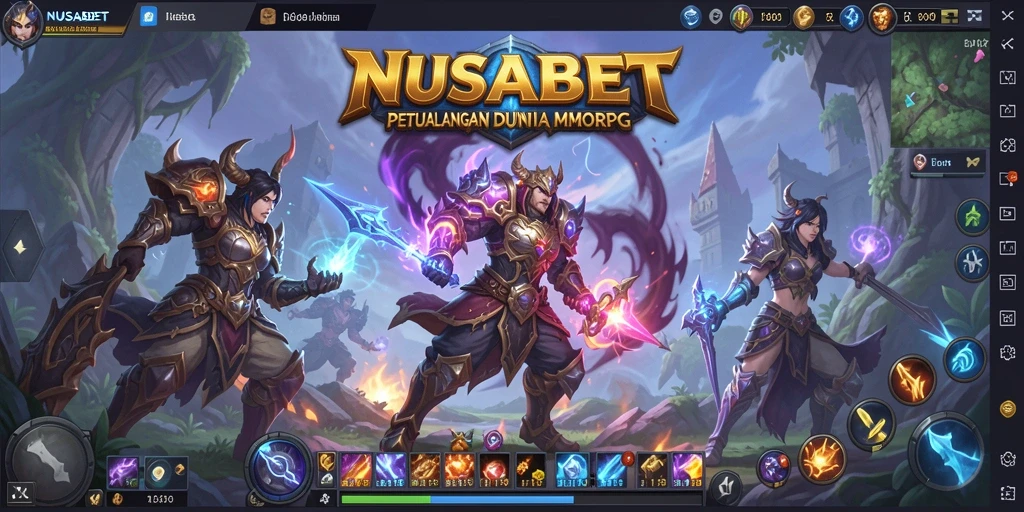 Tampilan gameplay NUSABET yang penuh aksi dalam dunia MMORPG.