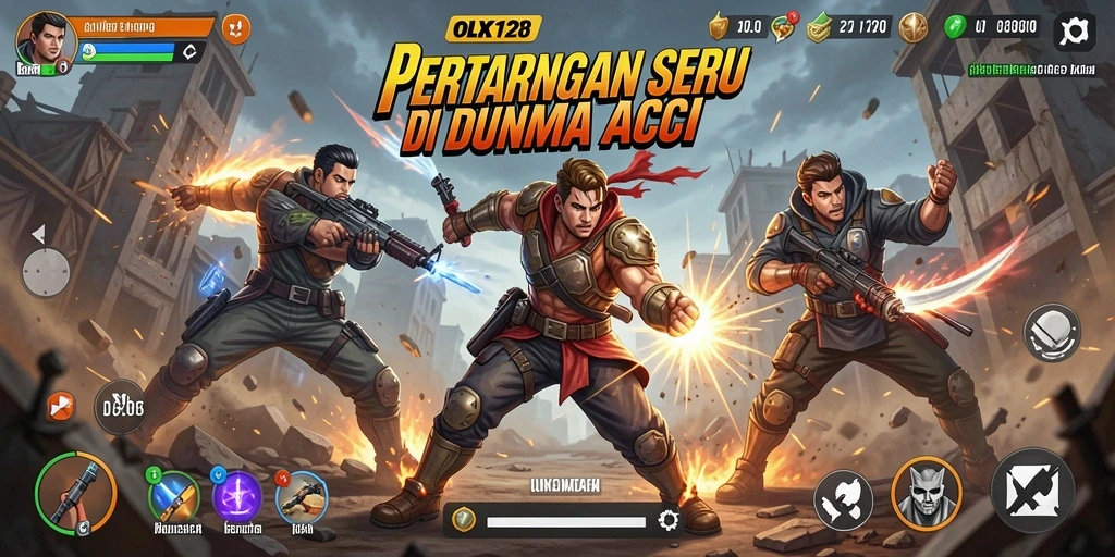 Screenshot menunjukkan aksi mendebarkan dalam pertarungan OLX128.
