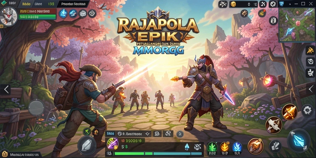 Tampilan gameplay seru di dunia RAJAPOLA yang luas.