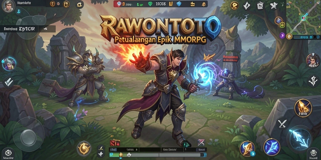 Tampilan gameplay RAWONTOTO yang mendebarkan dan anggun di dunia fantastis.