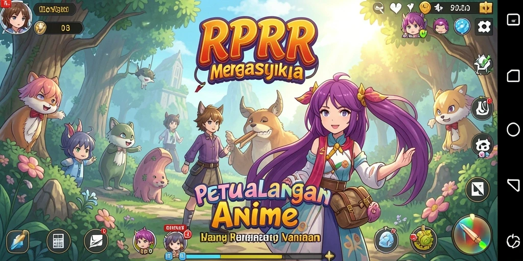 Tampilan gameplay RPRR yang menarik dengan karakter anime yang dinamis.