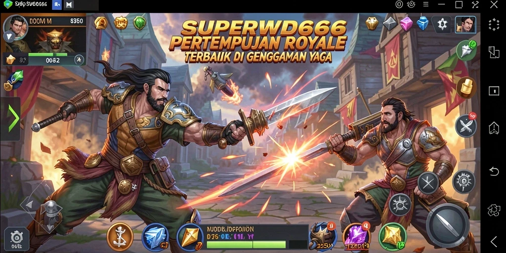 Gameplay menegangkan dalam SUPERWD666 dengan pertempuran seru di arena.