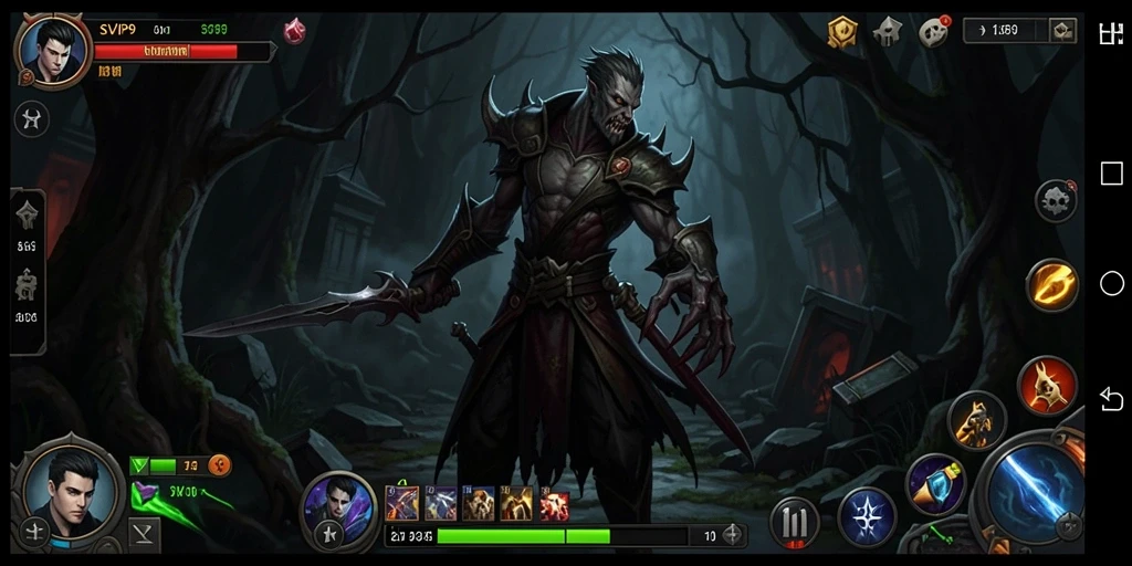 Tangkapan layar menampilkan gameplay menyeramkan SVIP9 di tengah kegelapan.