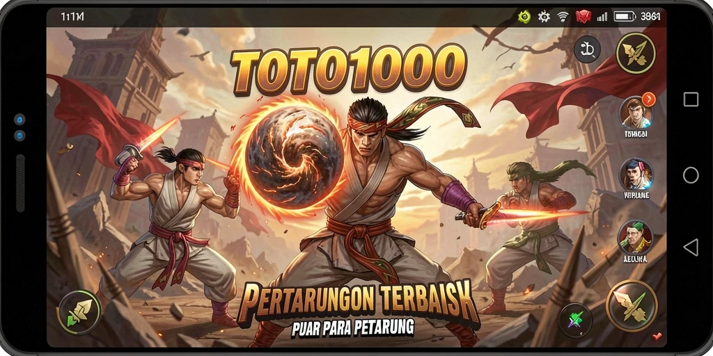 Screenshot mendebarkan dari gameplay Fighting TOTO1000.