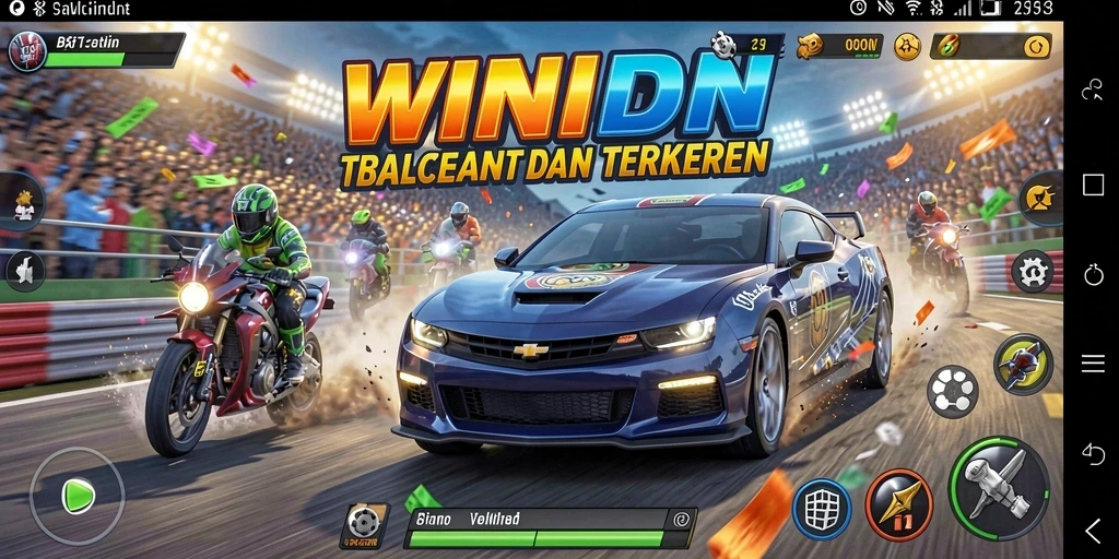 Screenshot gameplay <strong>WINIDN</strong> menampilkan balapan yang intens dan penuh aksi.